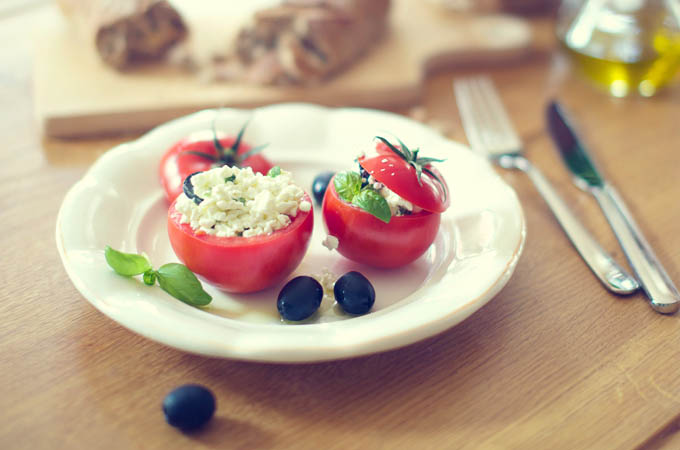 Paradajky plnené tvarohom a syrom