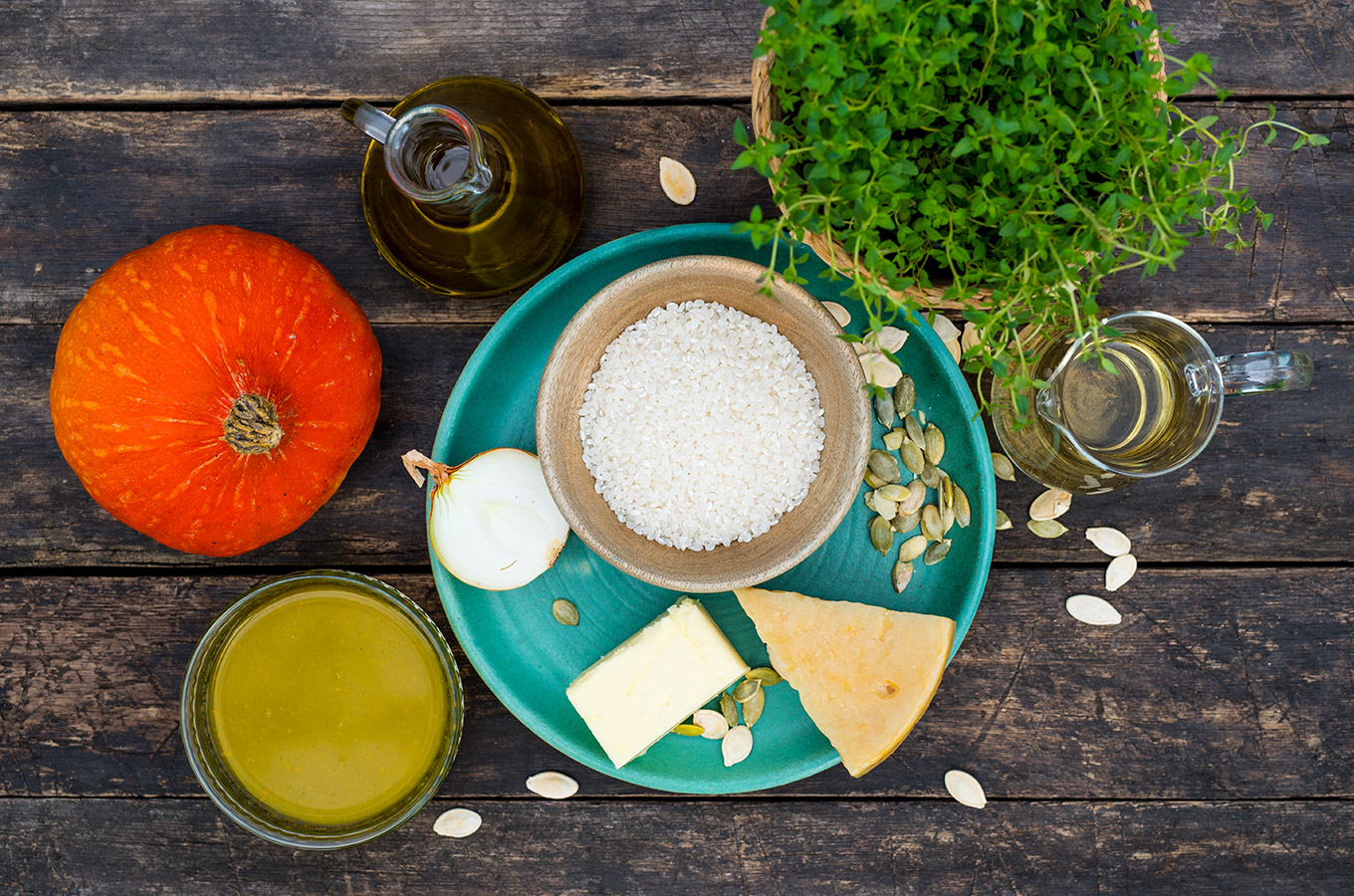 Tekvicové rizoto s kozím syrom