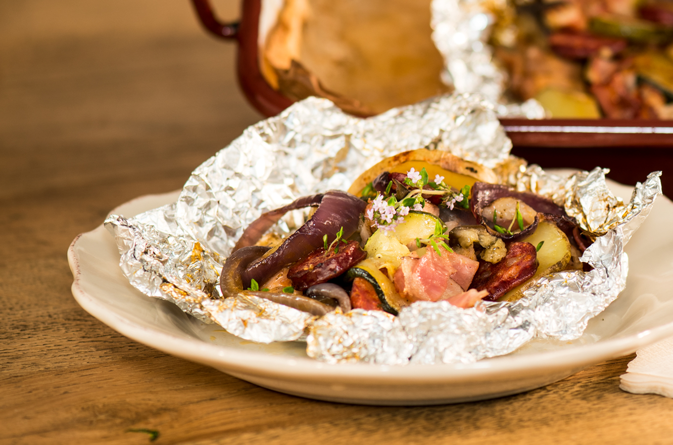 Kuracia živánska s baklažánom a cuketou