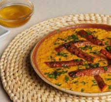 Prívarok z červenej šošovice s pečenou mrkvou