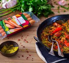 Pikantný casserole s vegetariánskou klobásou