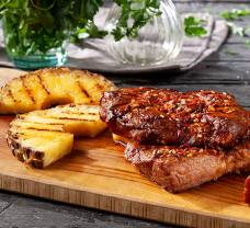 Marinovaná krkovička s grilovaným ananásom a kukuricou